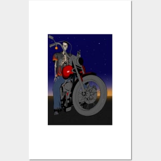 Skeleton Biker Posters and Art